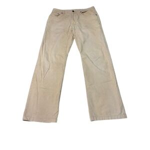 Prana Corduroy Pants Beige Relaxed Fit Mens Size‎ 32X31 Cotton Blend